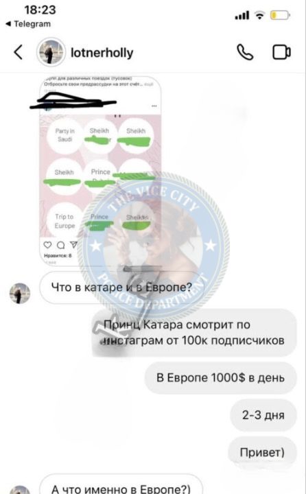 Оля Лотнер — слитая анкета