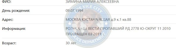 Гаврилина Мария — Москва, слитая анкета
